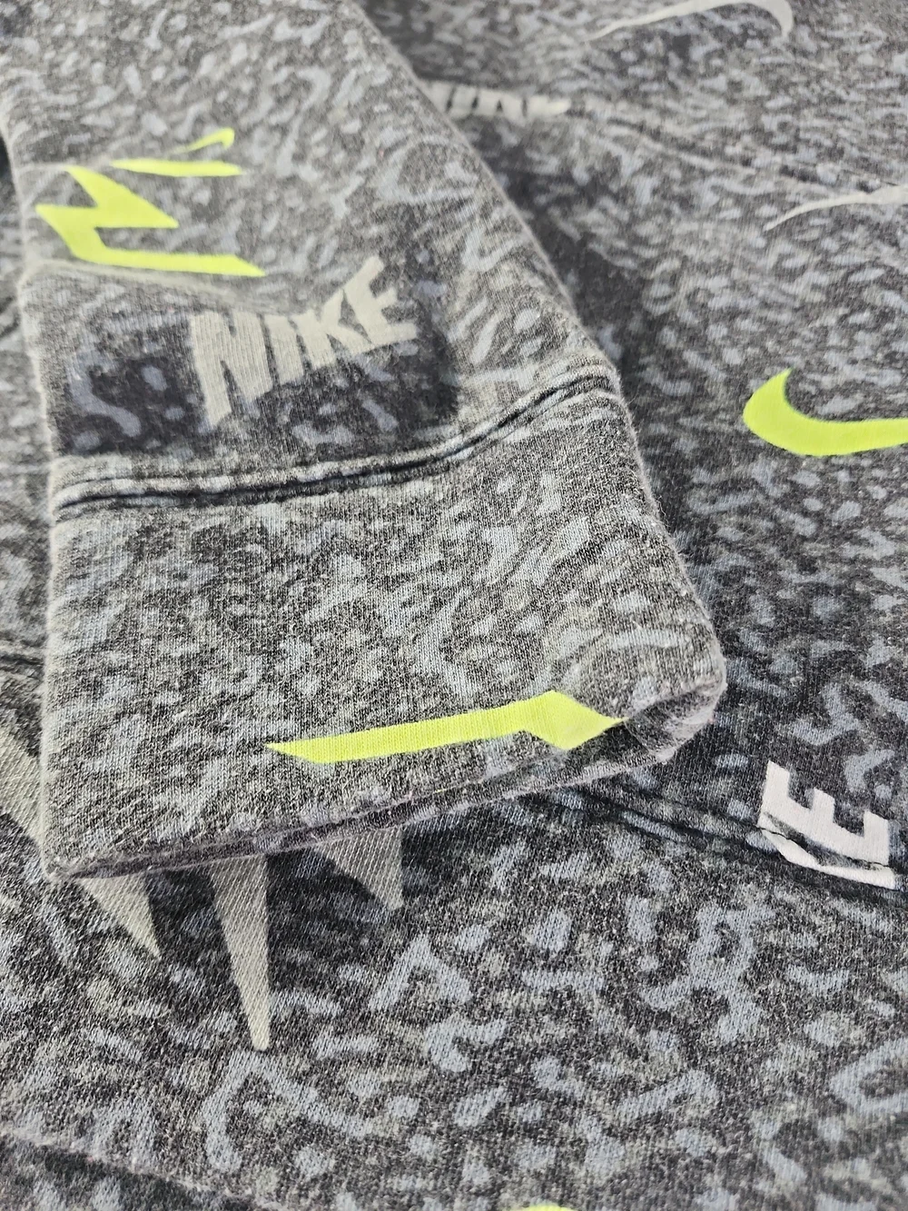 Nike Black & Neon Green Logo Print Hoodie